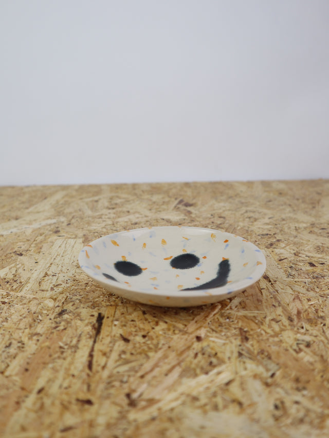 Medium - You are funny trinket bowl - blue and orange dots
