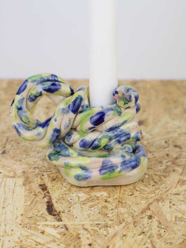 Extruded candle holder- mainly blue and green - nr.03