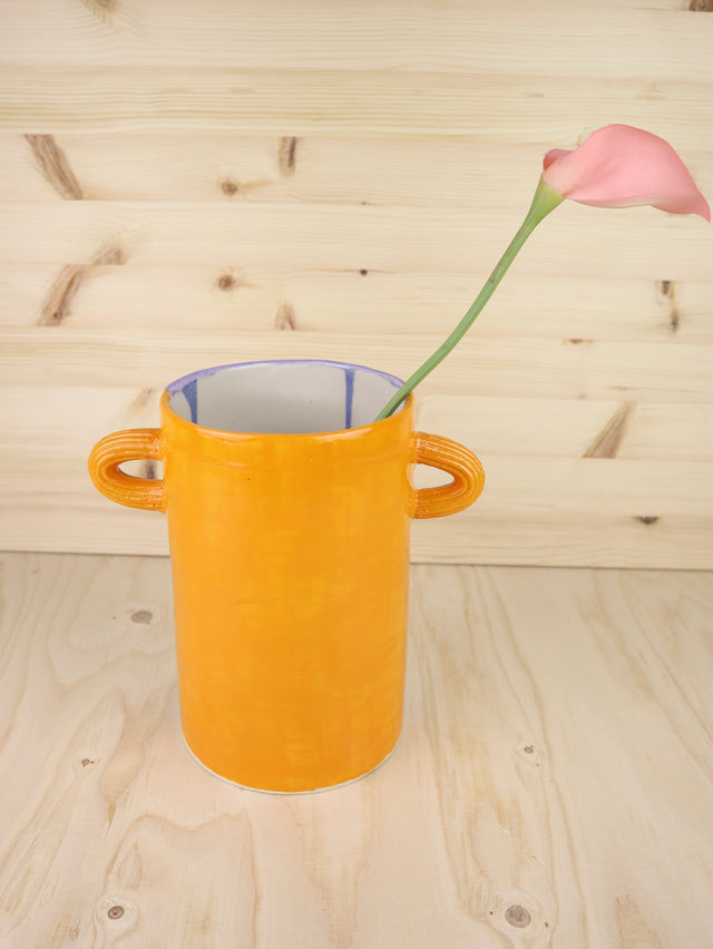 Dialog X Extruder "lavender/orange" DUO large vase with two handles