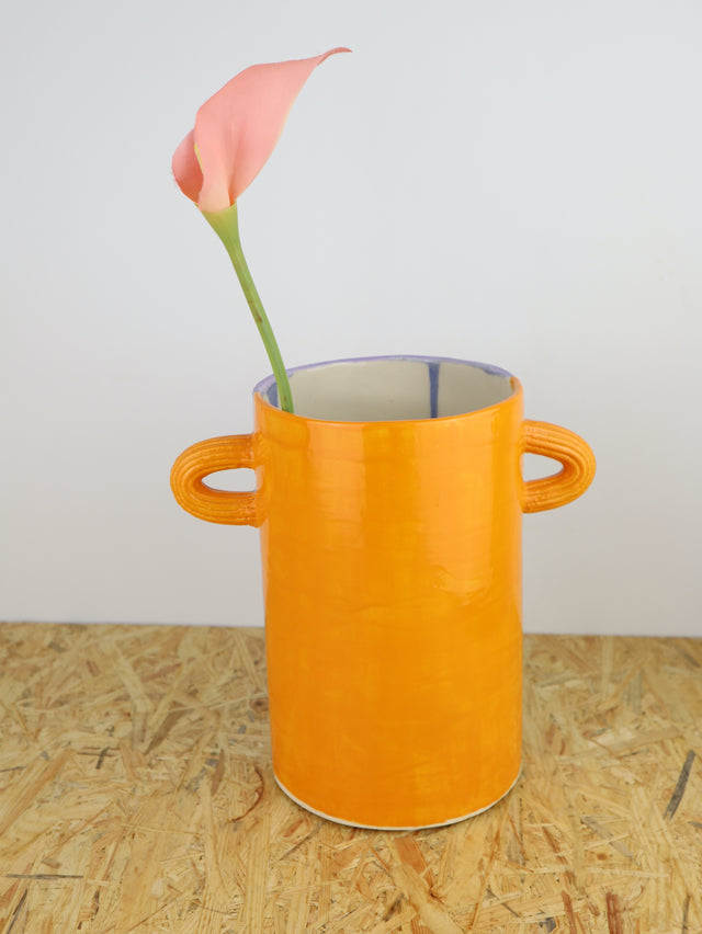 Dialog X Extruder "lavender/orange" DUO large vase with two handles