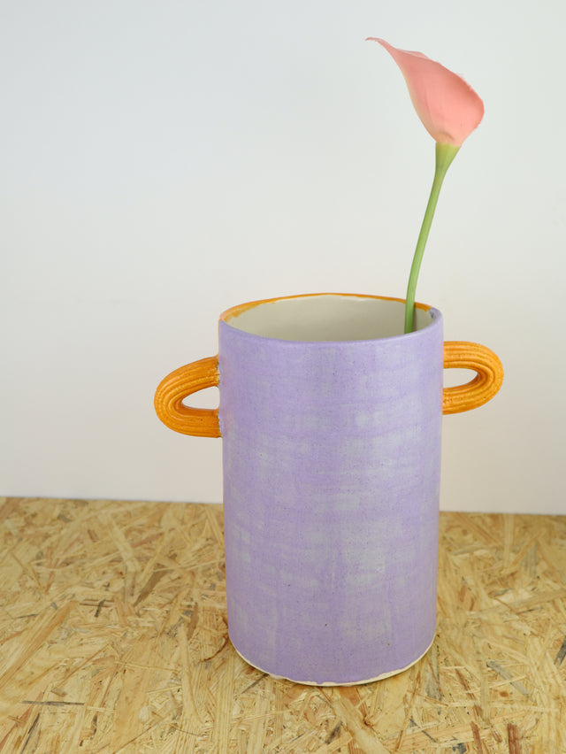 Dialog X Extruder "lavender/orange" DUO large vase with two handles