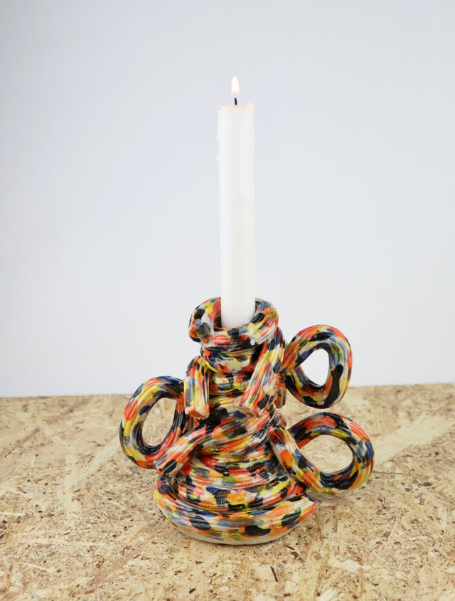 Extruded candle holder- clown colors - nr.05