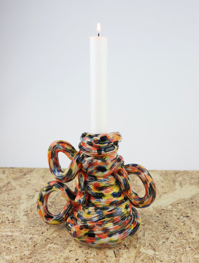 Extruded candle holder- clown colors - nr.05