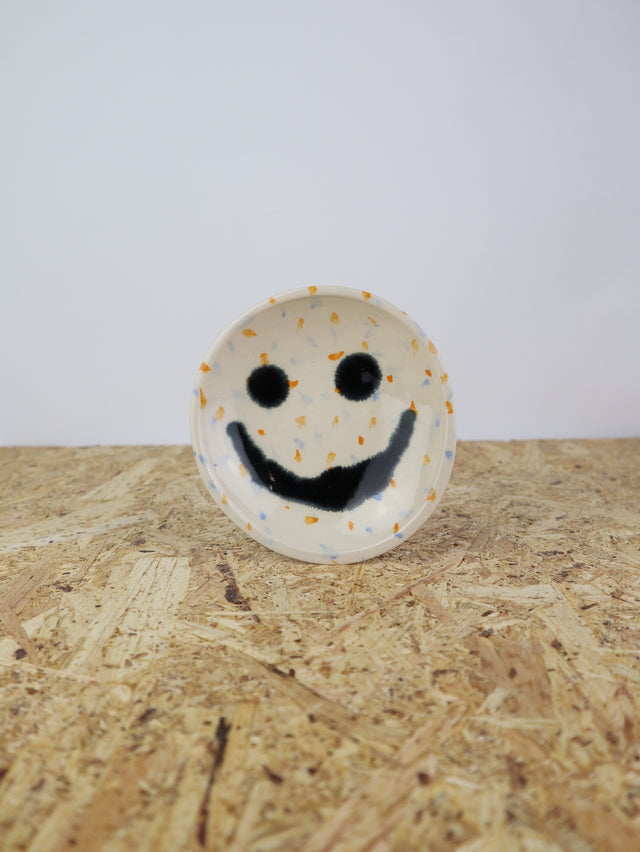 Medium - You are funny trinket bowl - blue and orange dots