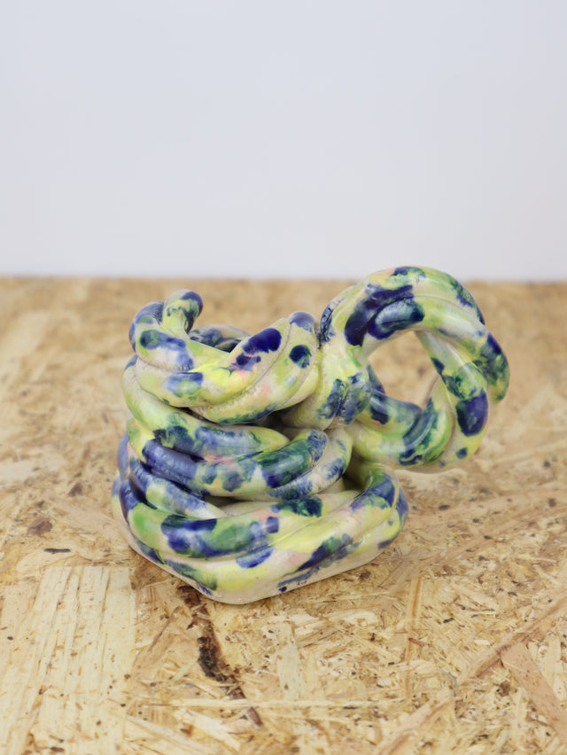 Extruded candle holder- mainly blue and green - nr.03