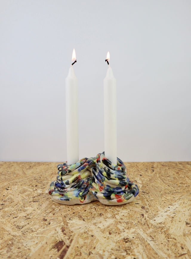 Extruded candle holder- multi color- romantic duo