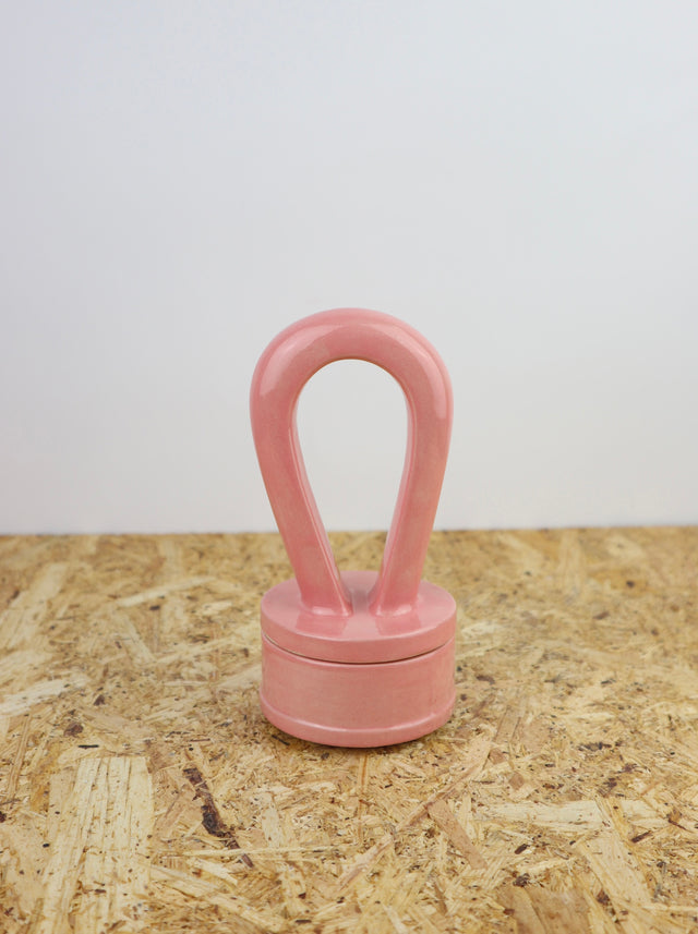 Dialog "pink" small container with lid and tall handle