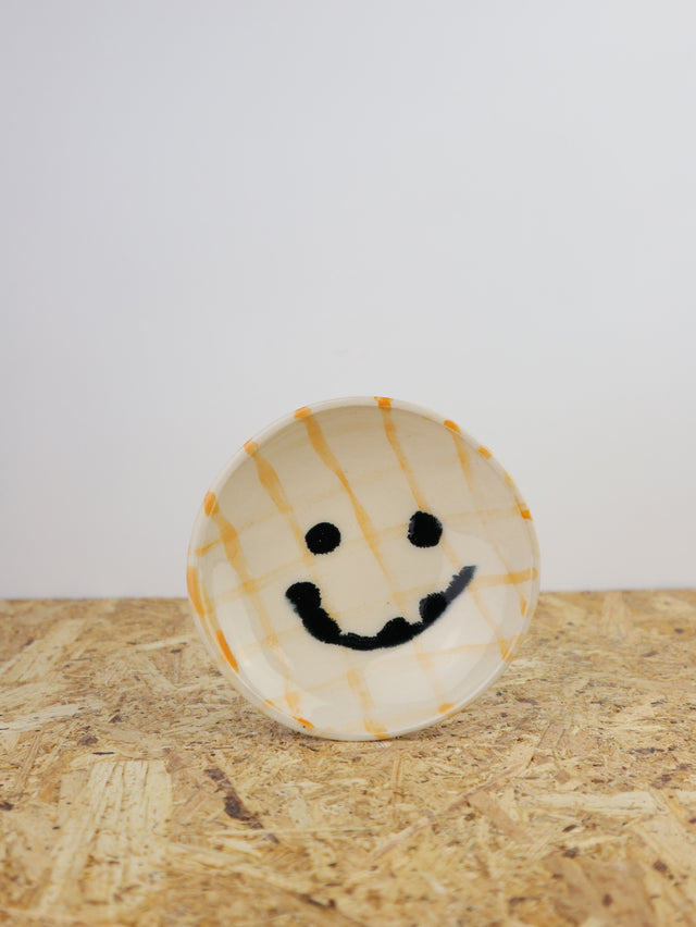 Medium - You are funny trinket bowl - orange grid