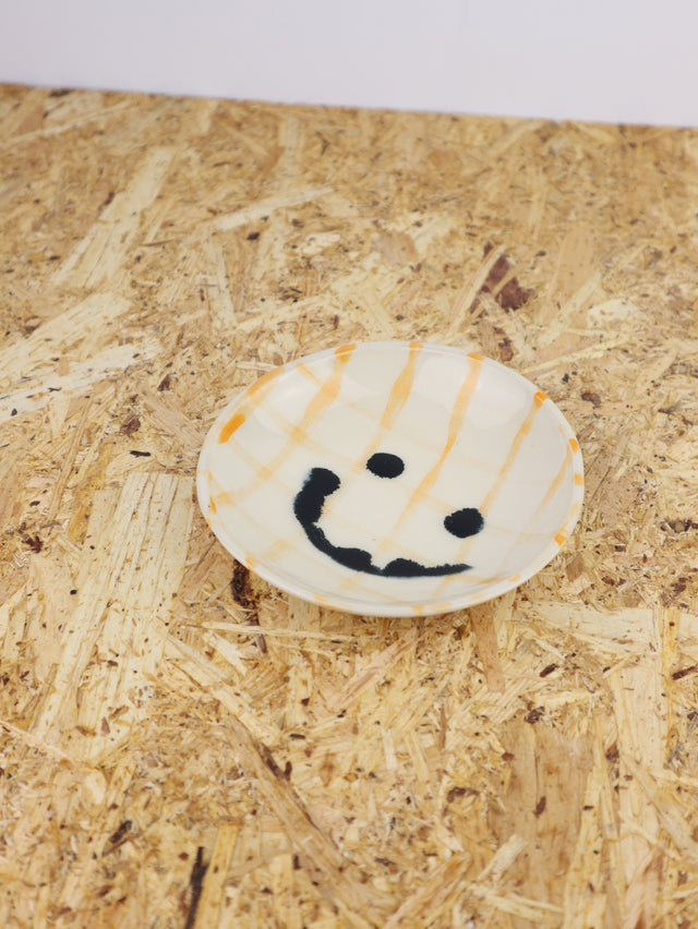 Medium - You are funny trinket bowl - orange grid