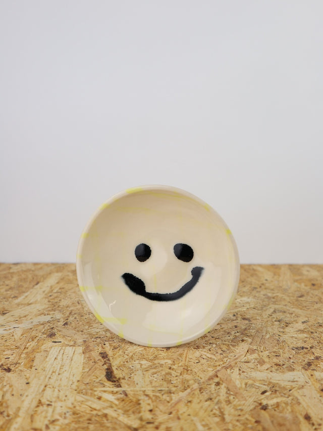 Medium - You are funny trinket bowl -faded yellow grid