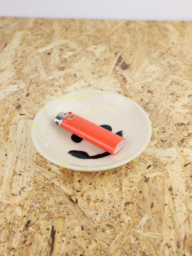 Medium - You are funny trinket bowl -faded yellow grid