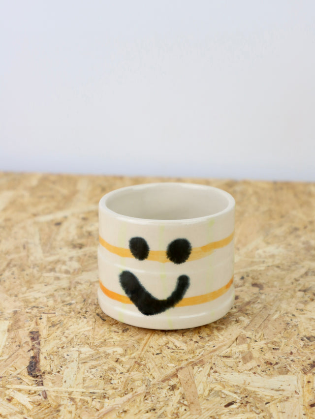 You are funny cup in Orange & light green grid
