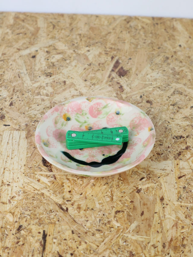 Medium - You are funny trinket bowl -in pink and green pattern