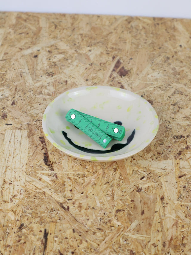 Medium - You are funny trinket bowl -in light green dots