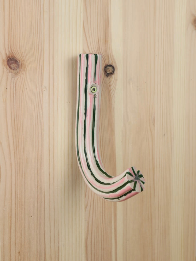 "Pink & green stripes" Extruded hanger