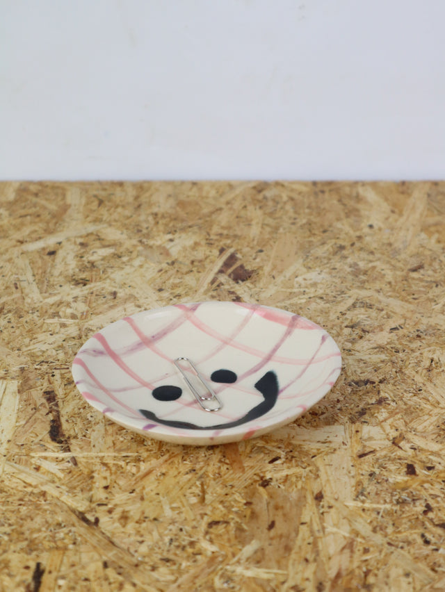 Medium - You are funny trinket bowl -in pinky purple grid