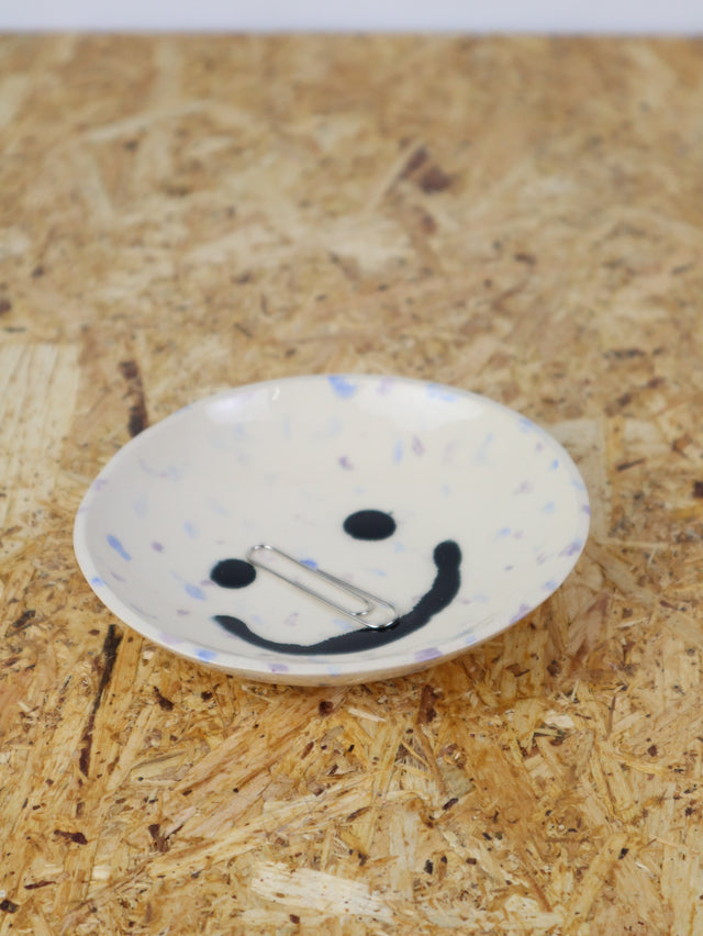 Medium - You are funny trinket bowl -in blue & purple dots