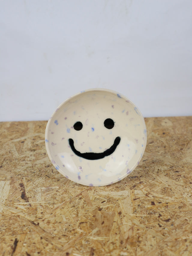 Medium - You are funny trinket bowl -in blue & purple dots