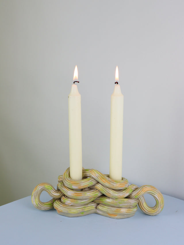 Extruded candle holder- romantic duo
