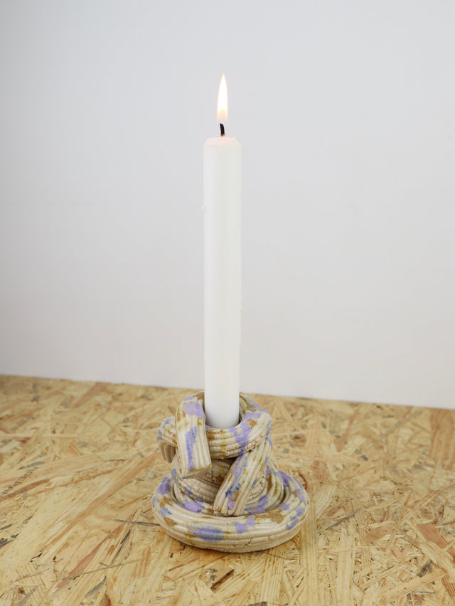 Extruded candle holder- lavender and latte - nr.02