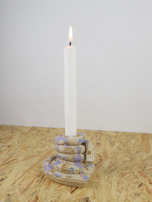 Extruded candle holder- lavender and latte - nr.02