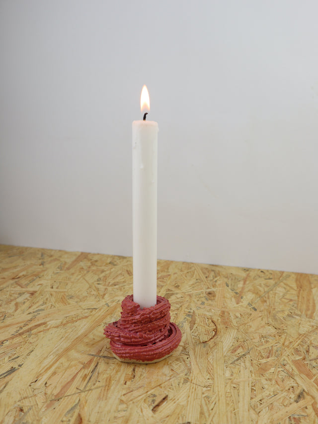 Extruded candle holder- Raspberry hue - nr.01