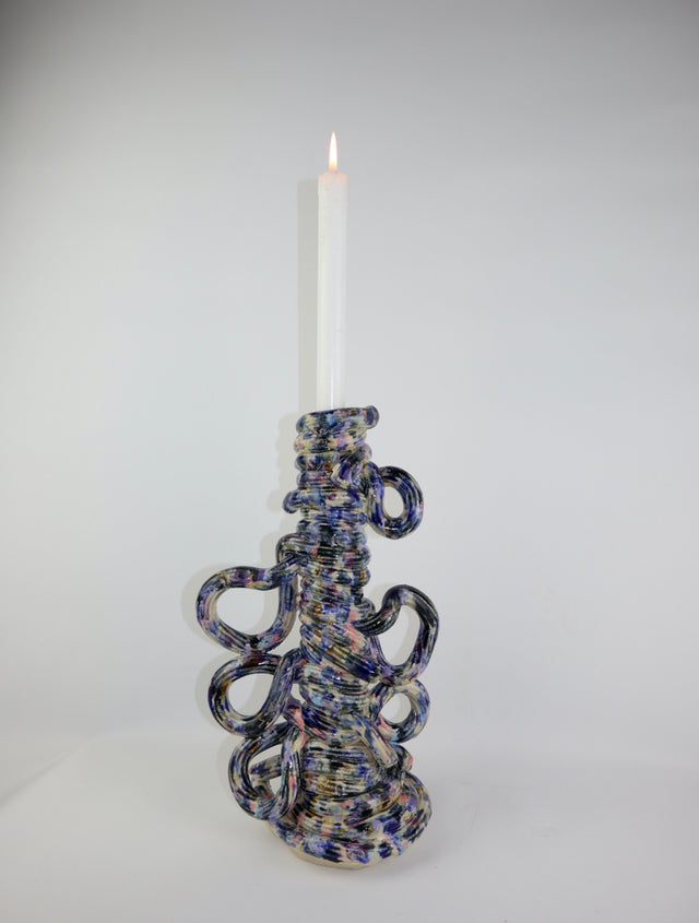 BIG- Solo Show- Extruded candle holder- multi color drip